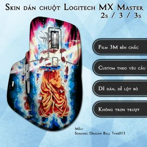 Skin dán chuột Logitech MX Master 2, 2s, 3, 3s mẫu Songoku Dragon Ball 7vnr013