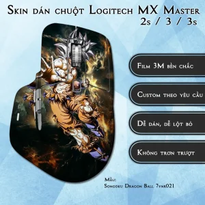 Skin dán chuột Logitech MX Master 2, 2s, 3, 3s mẫu Songoku Dragon Ball 7vnr021