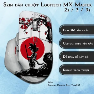 Skin dán chuột Logitech MX Master 2, 2s, 3, 3s mẫu Songoku Dragon Ball 7vnr032