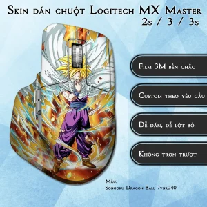 Skin dán chuột Logitech MX Master 2, 2s, 3, 3s mẫu Songoku Dragon Ball 7vnr040