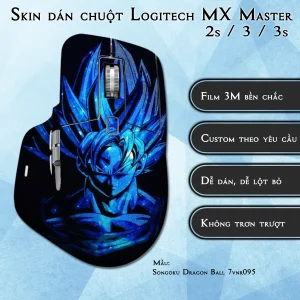 Skin dán chuột Logitech MX Master 2, 2s, 3, 3s mẫu Songoku Dragon Ball 7vnr095