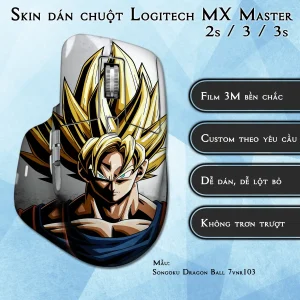 Skin dán chuột Logitech MX Master 2, 2s, 3, 3s mẫu Songoku Dragon Ball 7vnr103