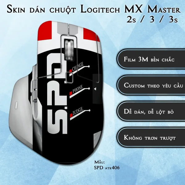 Skin dán chuột Logitech MX Master 2, 2s, 3, 3s mẫu SPD atk406