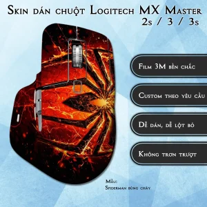 Skin dán chuột Logitech MX Master 2, 2s, 3, 3s mẫu Spiderman bùng cháy
