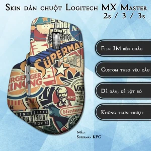 Skin dán chuột Logitech MX Master 2, 2s, 3, 3s mẫu Superman KFC