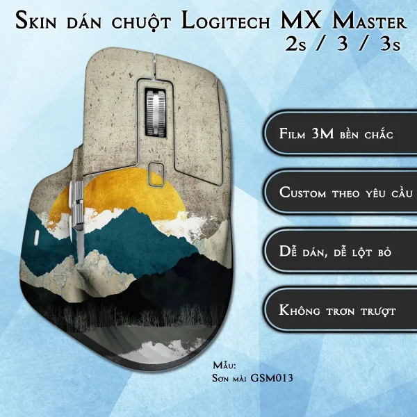 Skin dán chuột Logitech MX Master 2, 2s, 3, 3s mẫu Sơn mài GSM013