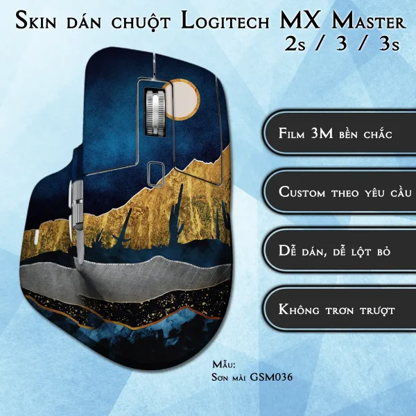 Skin dán chuột Logitech MX Master 2, 2s, 3, 3s mẫu Sơn mài GSM036