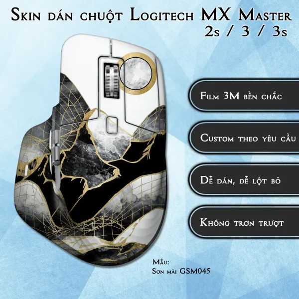 Skin dán chuột Logitech MX Master 2, 2s, 3, 3s mẫu Sơn mài GSM045