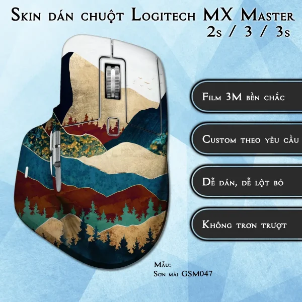 Skin dán chuột Logitech MX Master 2, 2s, 3, 3s mẫu Sơn mài GSM047