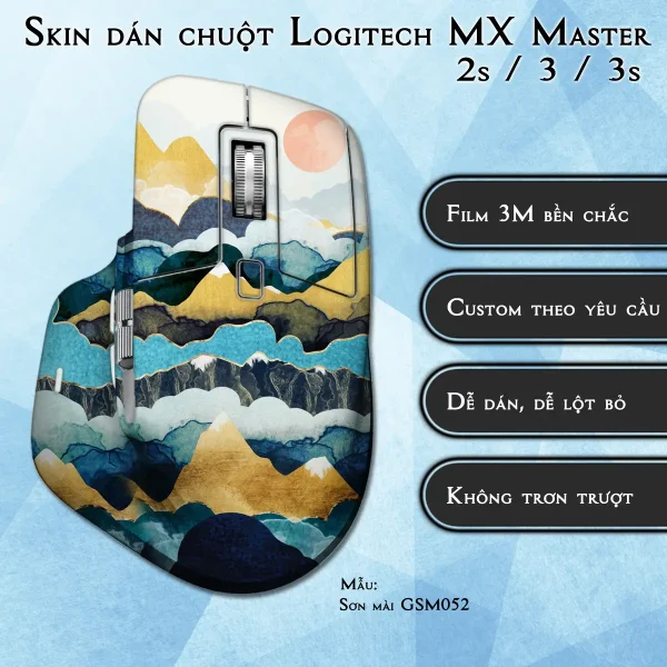 Skin dán chuột Logitech MX Master 2, 2s, 3, 3s mẫu Sơn mài GSM052