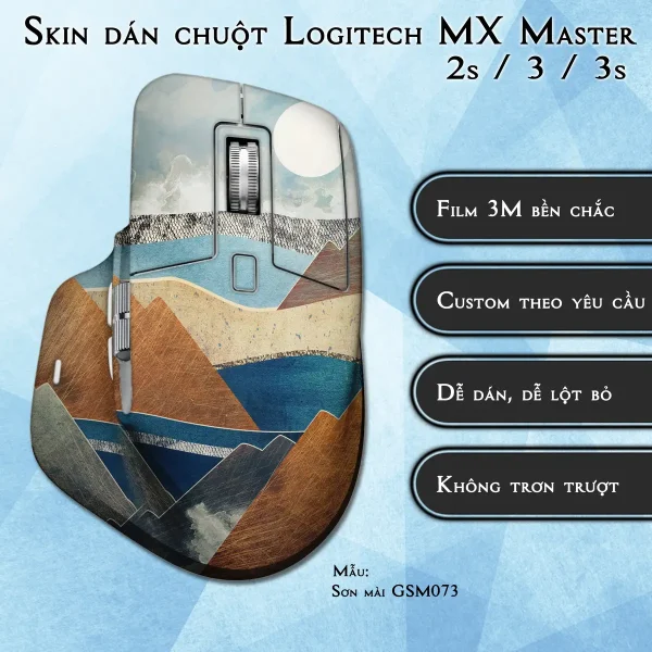 Skin dán chuột Logitech MX Master 2, 2s, 3, 3s mẫu Sơn mài GSM073