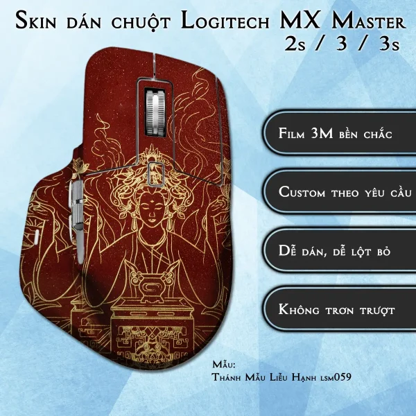 Skin dán chuột Logitech MX Master 2, 2s, 3, 3s mẫu Thánh Mẫu Liễu Hạnh lsm059