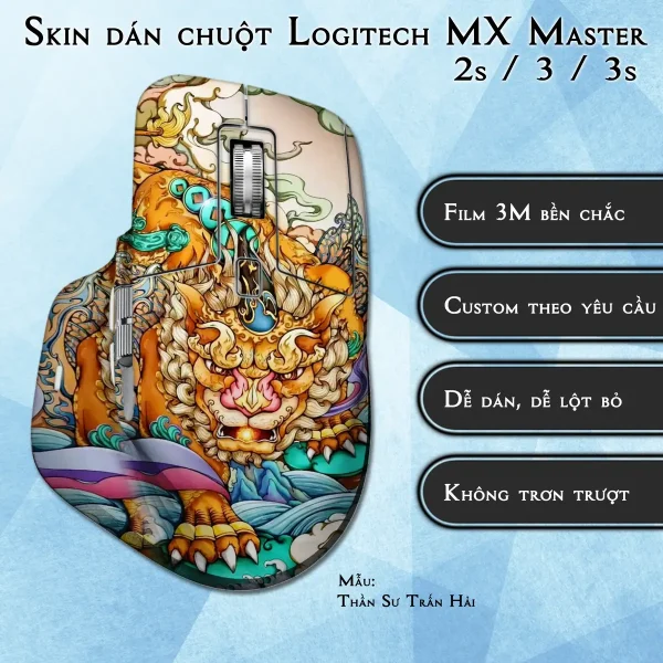 Skin dán chuột Logitech MX Master 2, 2s, 3, 3s mẫu Thần Sư Trấn Hải