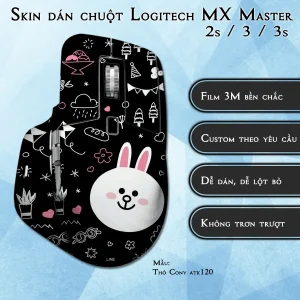 Skin dán chuột Logitech MX Master 2, 2s, 3, 3s mẫu Thỏ Cony atk120