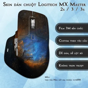 Skin dán chuột Logitech MX Master 2, 2s, 3, 3s mẫu tinh vân Hoa uất kim hương vutr008