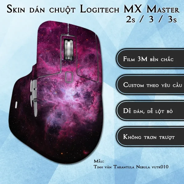 Skin dán chuột Logitech MX Master 2, 2s, 3, 3s mẫu Tinh vân Tarantula Nebula vutr010