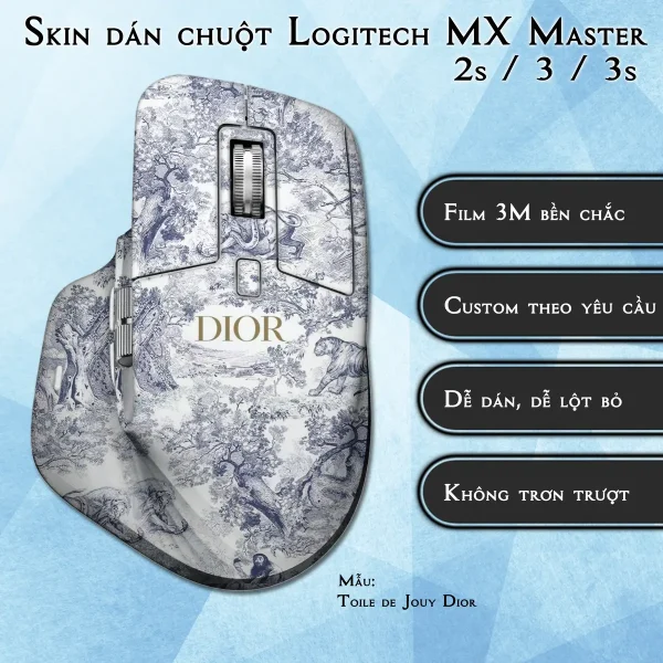 Skin dán chuột Logitech MX Master 2, 2s, 3, 3s mẫu Toile de Jouy Dior