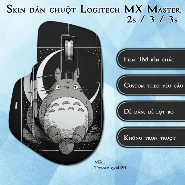Skin dán chuột Logitech MX Master 2, 2s, 3, 3s mẫu Totoro qvd020
