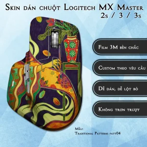 Skin dán chuột Logitech MX Master 2, 2s, 3, 3s mẫu Traditional Patterns patt04