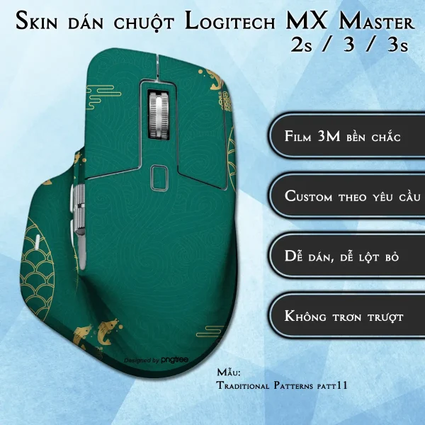 Skin dán chuột Logitech MX Master 2, 2s, 3, 3s mẫu Traditional Patterns patt11