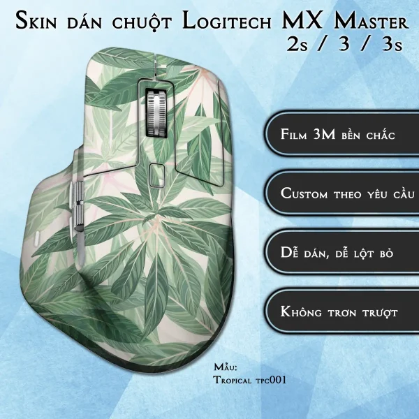 Skin dán chuột Logitech MX Master 2, 2s, 3, 3s mẫu Tropical tpc001