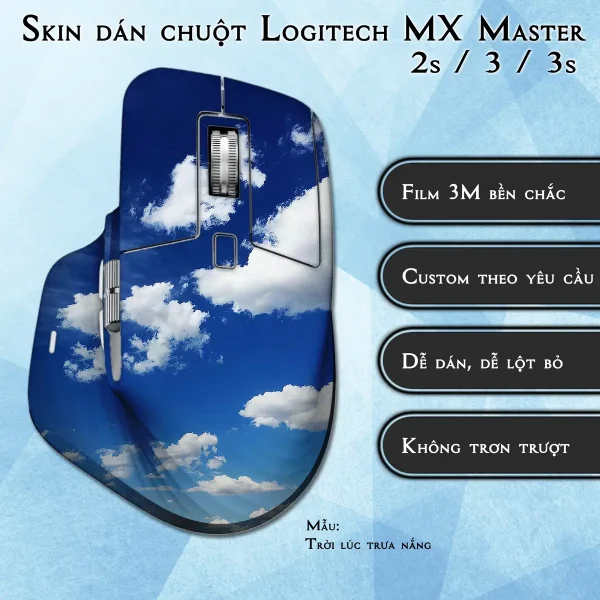 Skin dán chuột Logitech MX Master 2, 2s, 3, 3s mẫu Trời lúc trưa nắng