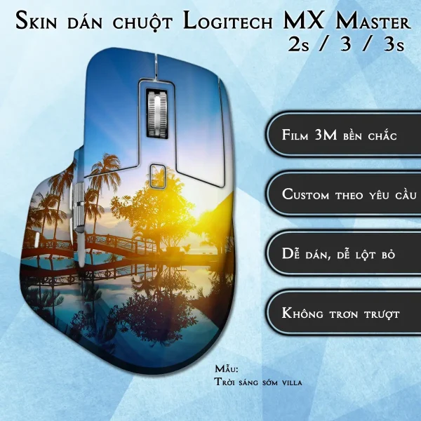 Skin dán chuột Logitech MX Master 2, 2s, 3, 3s mẫu Trời sáng sớm villa