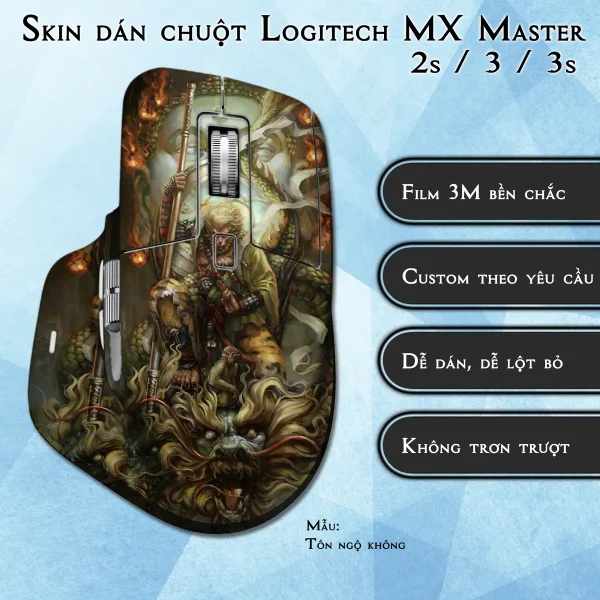 Skin dán chuột Logitech MX Master 2, 2s, 3, 3s mẫu Tôn ngộ không
