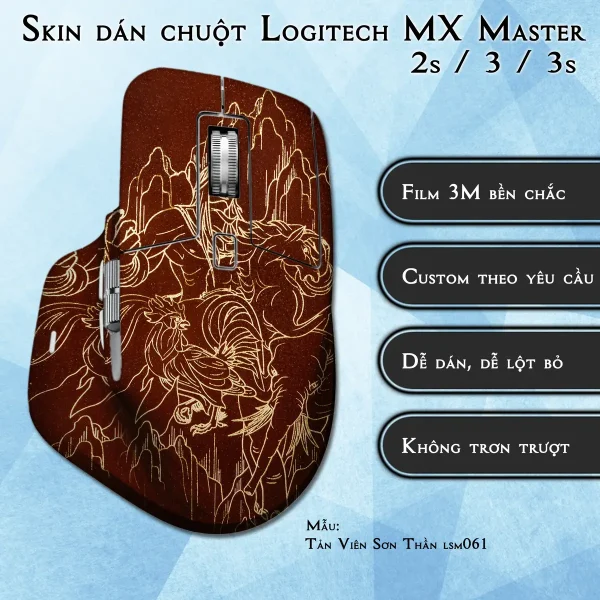 Skin dán chuột Logitech MX Master 2, 2s, 3, 3s mẫu Tản Viên Sơn Thần lsm061