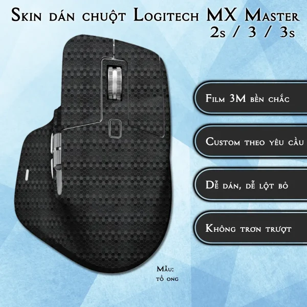Skin dán chuột Logitech MX Master 2, 2s, 3, 3s mẫu tổ ong