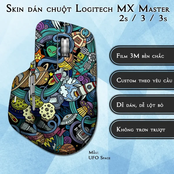 Skin dán chuột Logitech MX Master 2, 2s, 3, 3s mẫu UFO Space