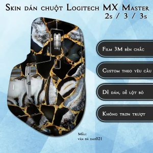 Skin dán chuột Logitech MX Master 2, 2s, 3, 3s mẫu vân đá dah021