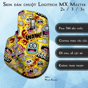 Skin dán chuột Logitech MX Master 2, 2s, 3, 3s mẫu Woah Raagh