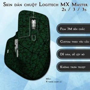Skin dán chuột Logitech MX Master 2, 2s, 3, 3s mẫu X-cross xanh lá