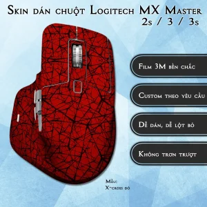 Skin dán chuột Logitech MX Master 2, 2s, 3, 3s mẫu X-cross đỏ