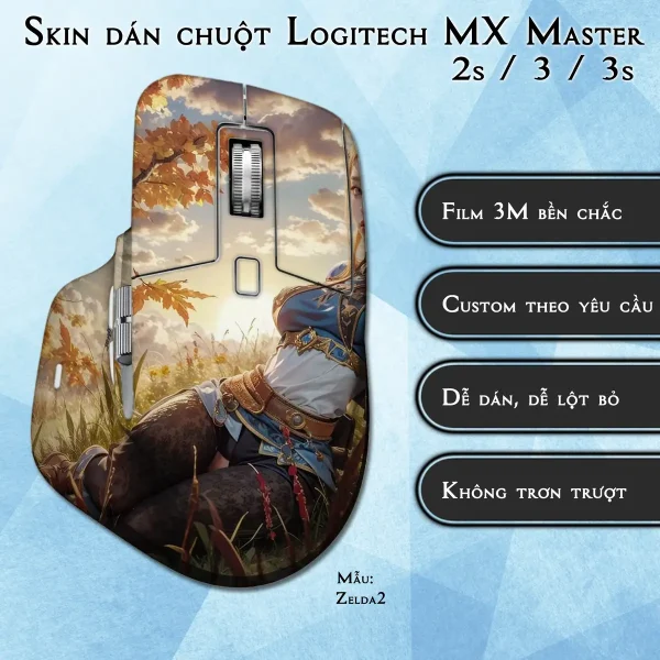 Skin dán chuột Logitech MX Master 2, 2s, 3, 3s mẫu Zelda2