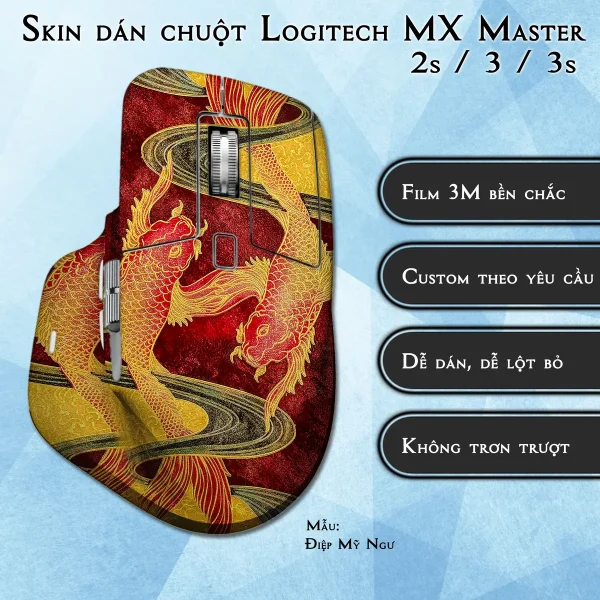 Skin dán chuột Logitech MX Master 2, 2s, 3, 3s mẫu Điệp Mỹ Ngư