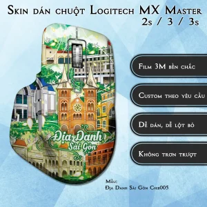 Skin dán chuột Logitech MX Master 2, 2s, 3, 3s mẫu Địa Danh Sài Gòn Chib005