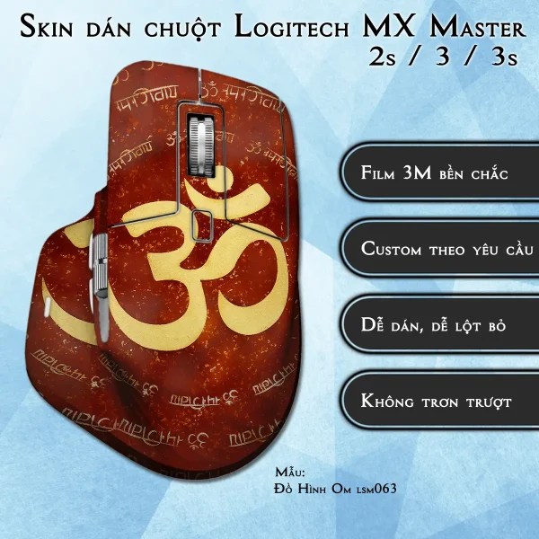 Skin dán chuột Logitech MX Master 2, 2s, 3, 3s mẫu Đồ Hình Om lsm063