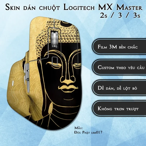 Skin dán chuột Logitech MX Master 2, 2s, 3, 3s mẫu Đức Phật lsm017