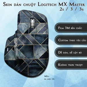 Skin dán chuột Logitech MX Master 2, 2s, 3, 3s mẫu đa giác tối