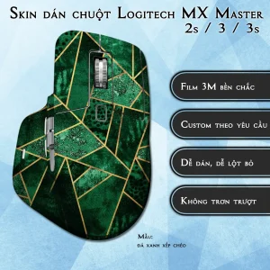 Skin dán chuột Logitech MX Master 2, 2s, 3, 3s mẫu đá xanh xếp chéo