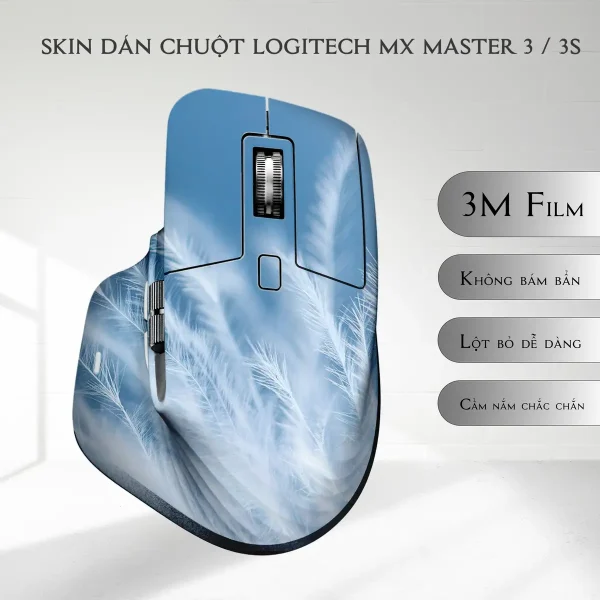 Skin dán chuột Logitech MX Master 2, 2s, 3, 3s mẫu bông lau trắng