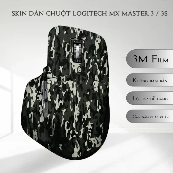 Skin dán chuột Logitech MX Master 2, 2s, 3, 3s mẫu camo xám