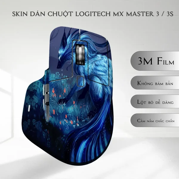 Skin dán chuột Logitech MX Master 2, 2s, 3, 3s mẫu cáo xanh