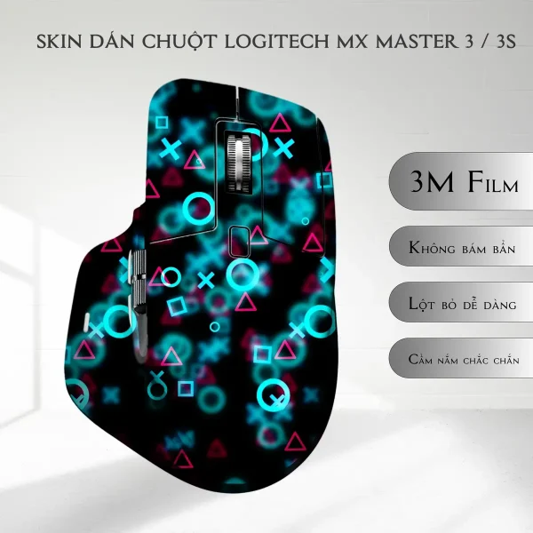 Skin dán chuột Logitech MX Master 2, 2s, 3, 3s mẫu họa tiết PS