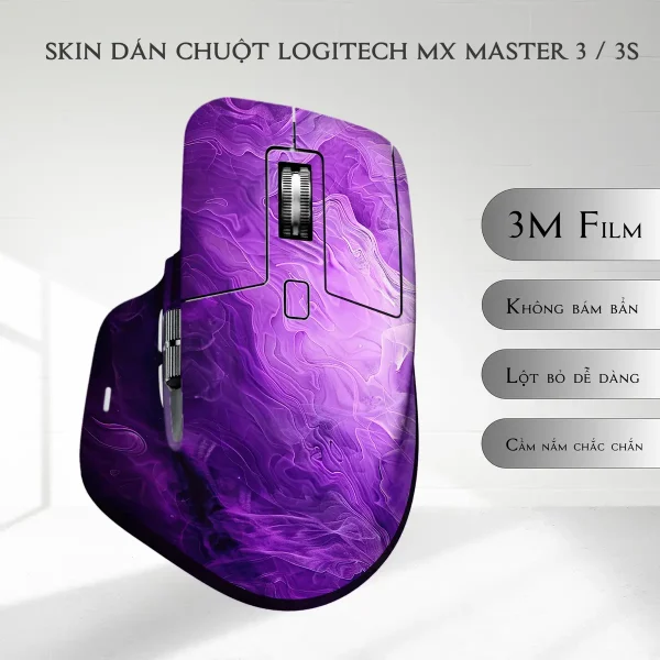 Skin dán chuột Logitech MX Master 2, 2s, 3, 3s mẫu khói tím