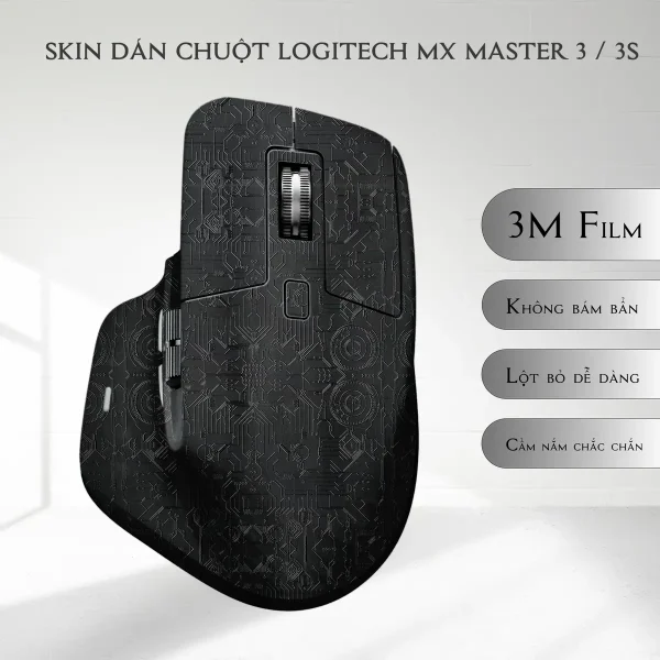 Skin dán chuột Logitech MX Master 2, 2s, 3, 3s mẫu mạch điện đen