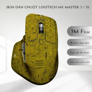 Skin dán chuột Logitech MX Master 2, 2s, 3, 3s mẫu mạch điện vàng