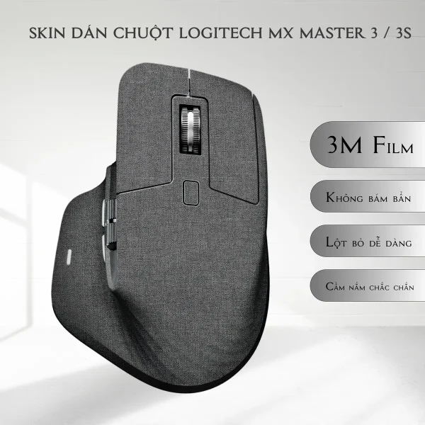Skin dán chuột Logitech MX Master 2, 2s, 3, 3s mẫu màu vải xams